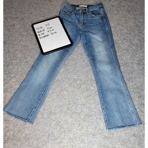 Madewell Womens Jeans Size 24 10" High Riser Demi‎ Boot Raw Hem Light Wash Denim